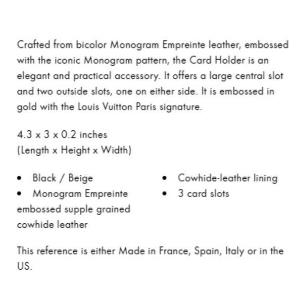 LOUIS VUITTON LV Bicolor Monogram Empreinte Leather Cardholder - Picture 8 of 10